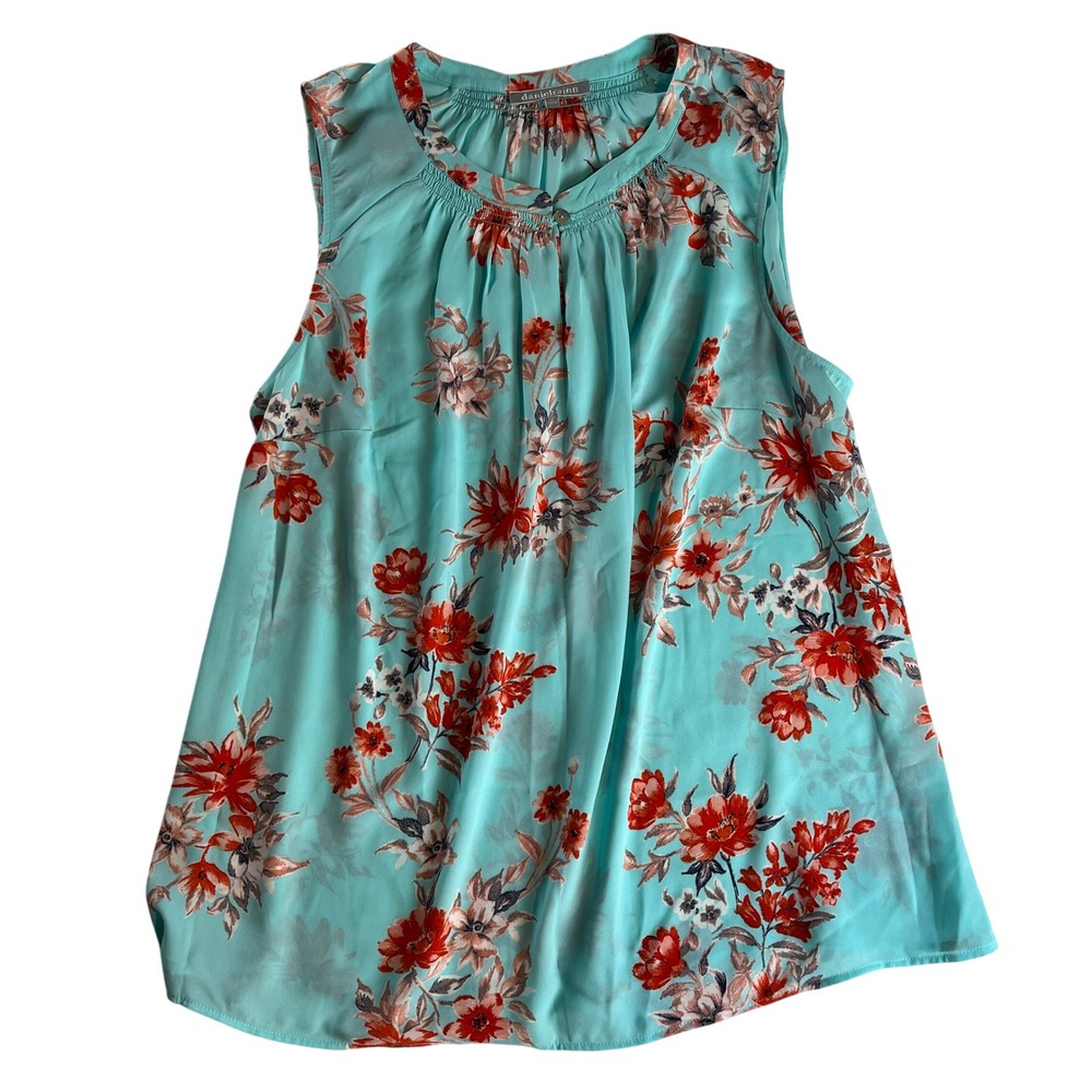 Daniel Rainn Sleeveless Blouse 2X Flowy‎ Polyester Floral Boho Top
